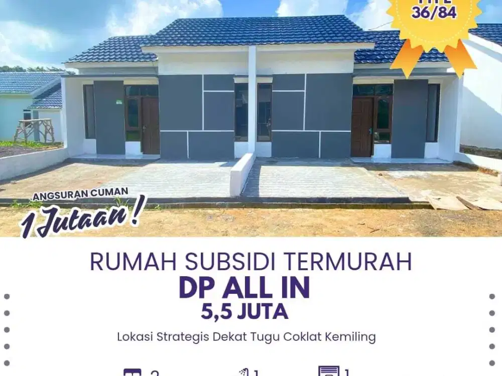Rumah subsidi pesawaran Lampung type 36/84