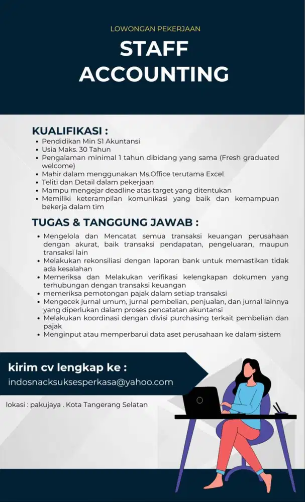 Lowongan kerja accounting dan sales