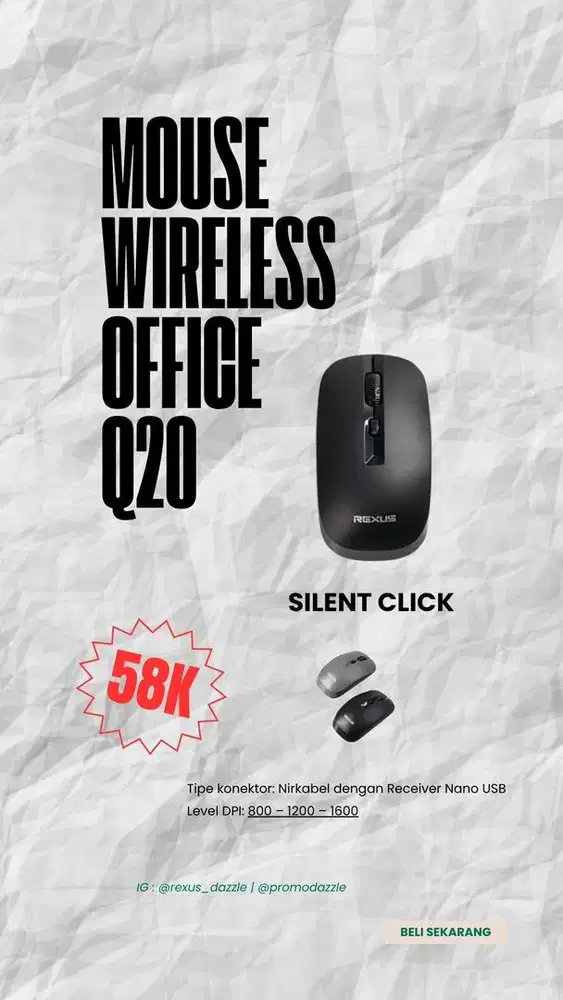 Mouse wireless rexus Q20