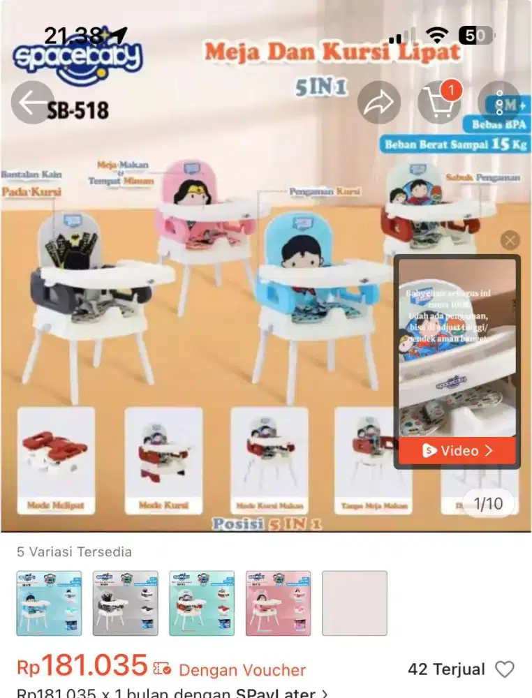 Di jual karna tidak pernah di pakai, karna baby nya gk mau..