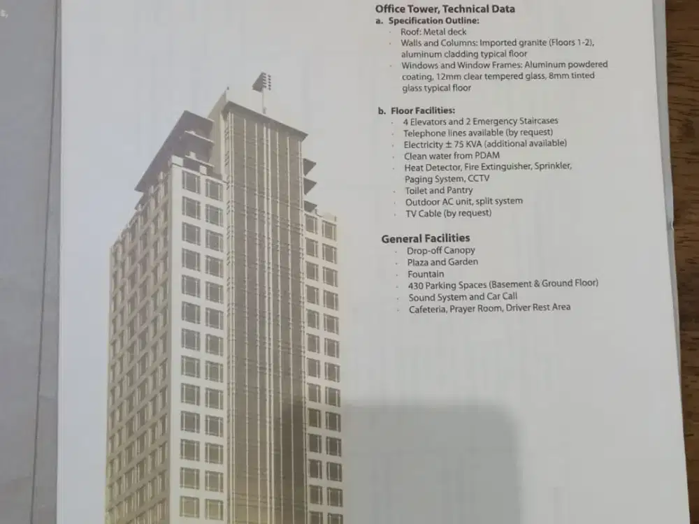Dijual Gedung perkantoran siap pakai Furnihsed, 24 lantai di Kuningan Jakarta selatan. CL 188