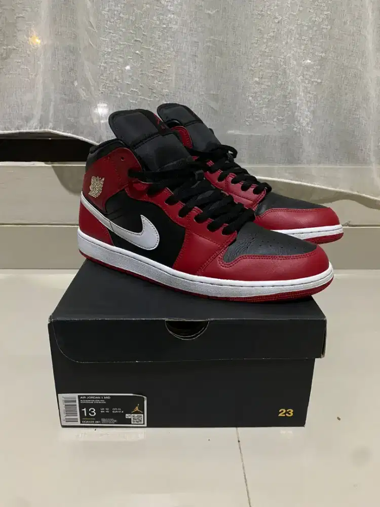 Original Nike Air Jordan 1 AJ1 Black White Gym Red size 47.5 / 13