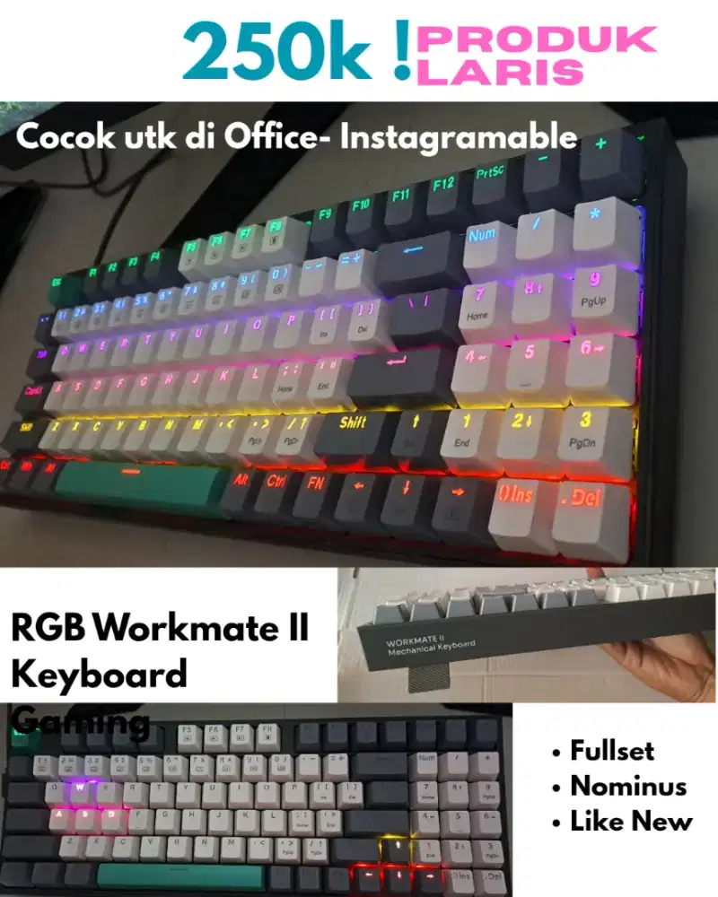 Keyboard Gaming Kabel - Workmate II Fullset Mulus.Nominus