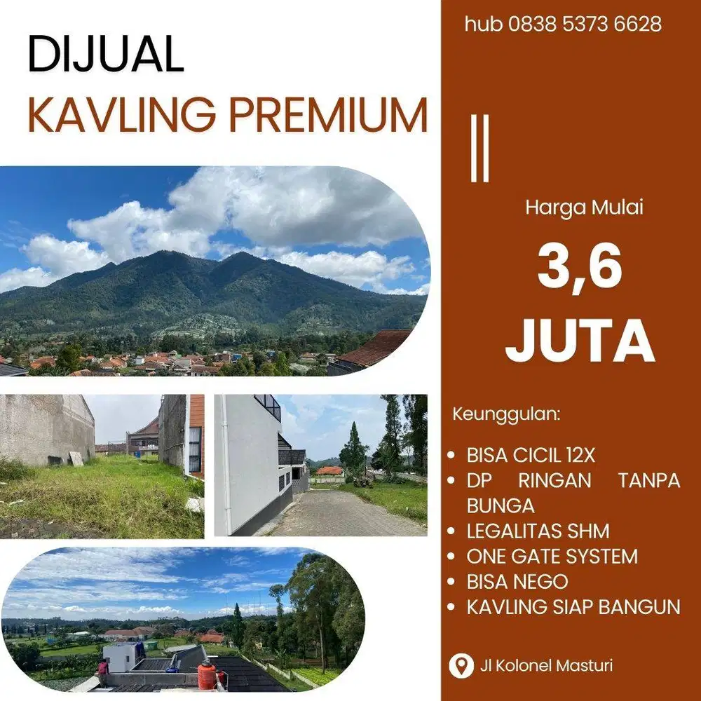 Kavling premium dalam cluster lokasi dekat wisata lembang