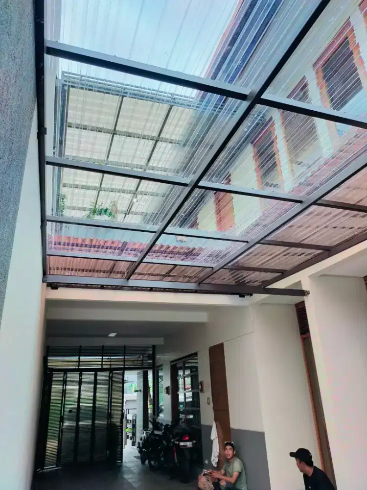 kanopi solartuff bening/transparan minimalis