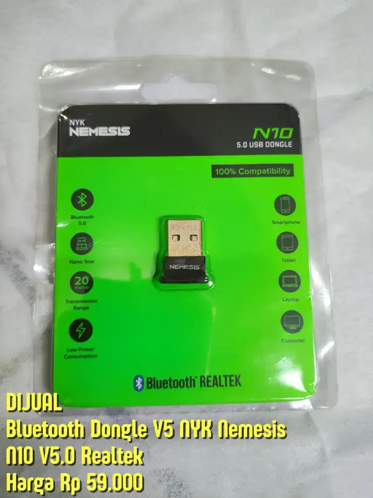 Bluetooth Dongle V5 NYK Nemesis N10 V5.0 Realtek