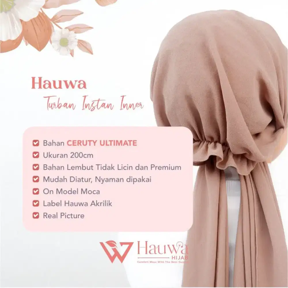 {NEW} Turban Hauwa Hijab | Navy (NO NEGO)