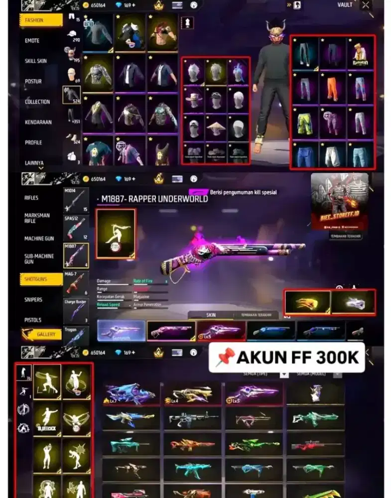 Jual akun ff sultan ful max