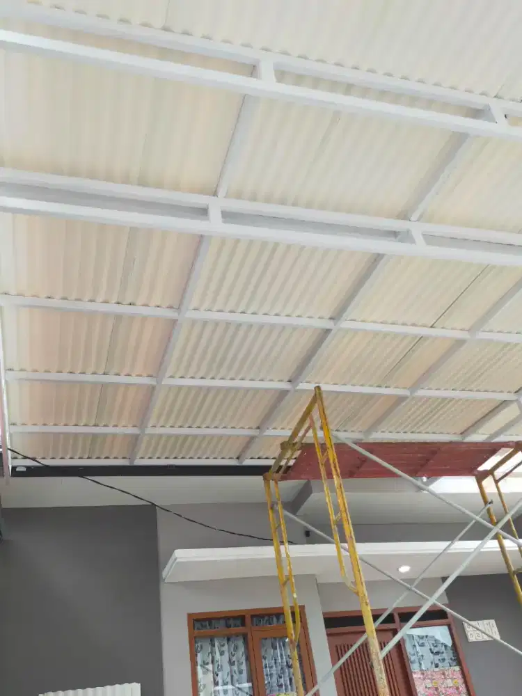 kanopi atap alderon rangka besi hollow galvanis