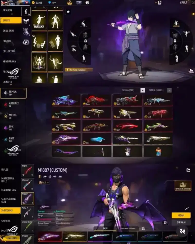 Jual akun ff sultan abis