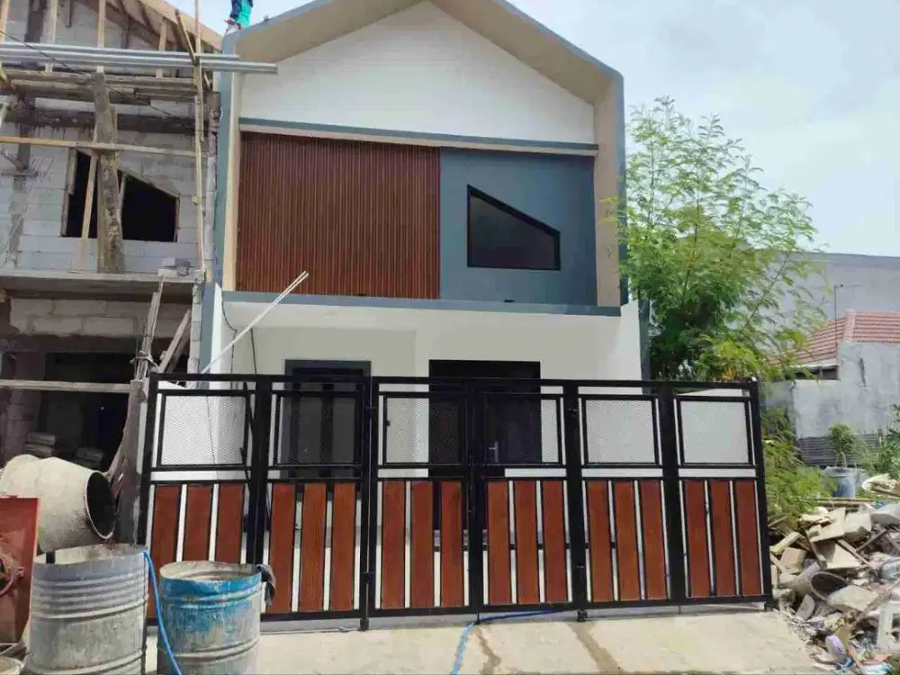 MEDOKAN SAWAH TIMUR TERMURAH ‼️ Rumah Baru Tipe Mezanine Row 2 Mobil No Blusuk dekat UPN Rungkut