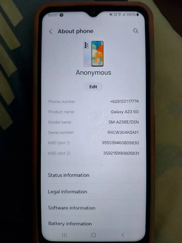 Samsung Galaxy A23 5G 8/128 GB SILVER SUPER MULUS 98%