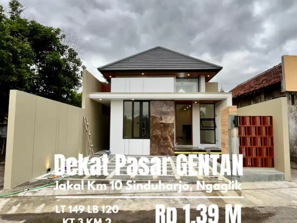 Rumah baru Luas Asri dekat Pasar Gentan Jakal Km 10