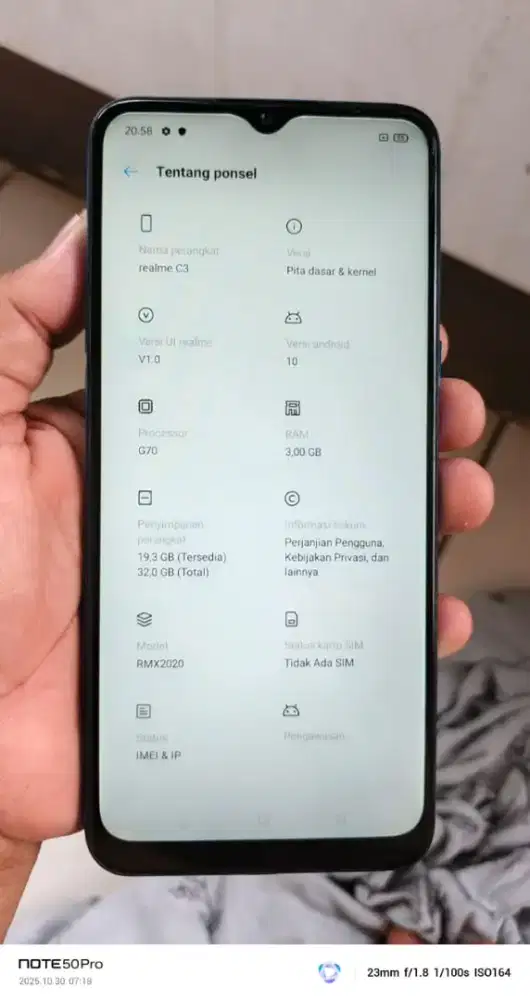 Realme c3.  3/32 bocel dkit normal smua
