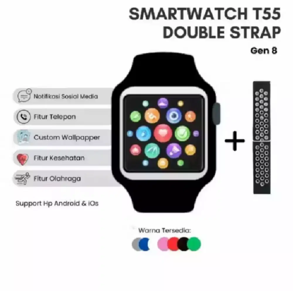 Smartwatch T55/T500 double strab