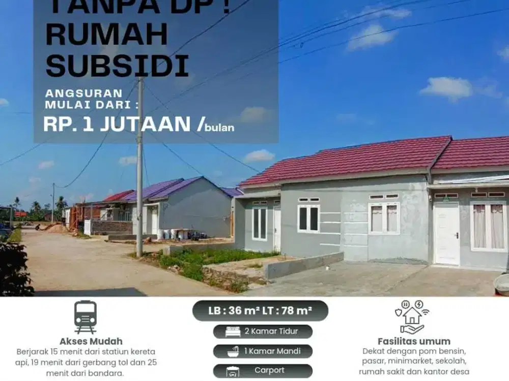 Rumah 2 kamar tidur di Natar Lampung Selatan tanpa DP
