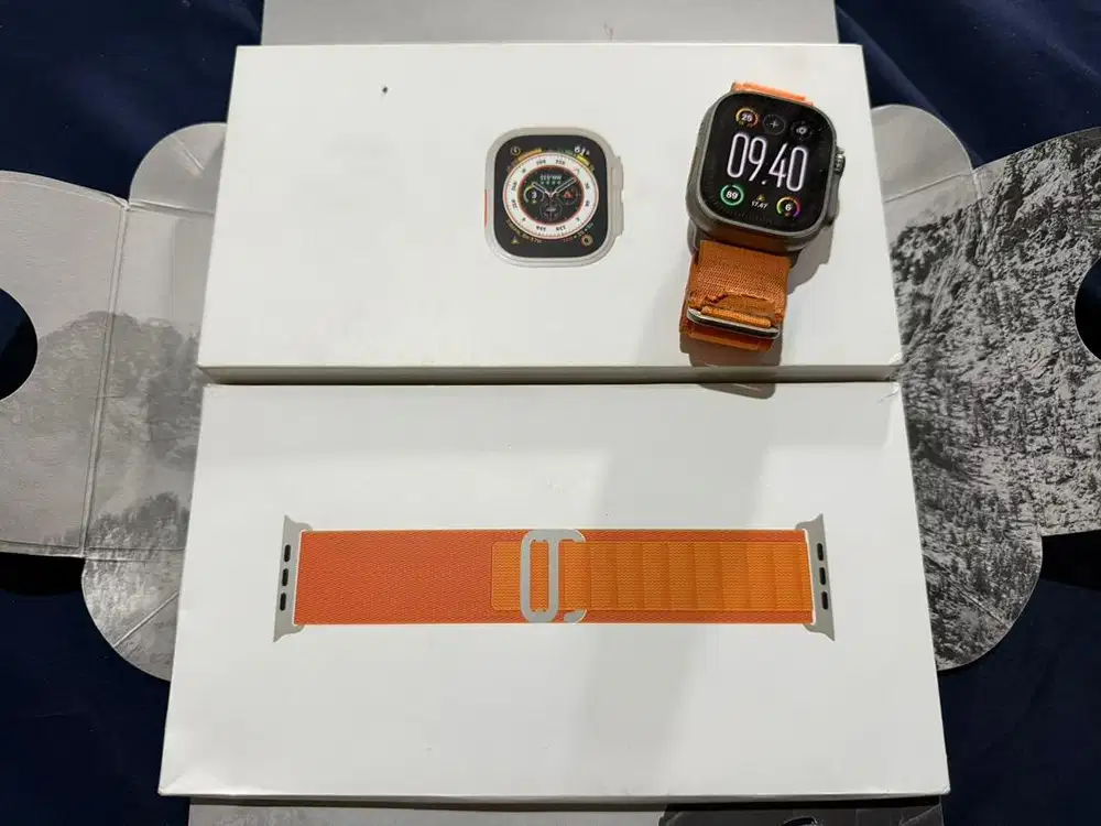 Apple watch ultra gen 1 silver titanium 49mm GPS fullset resmi IBOX ID