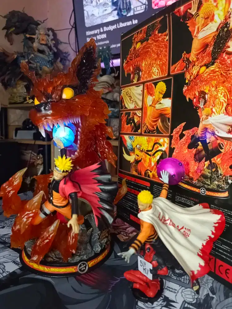 Statue Uzumaki Naruto Kurama Cloud Studio design LED