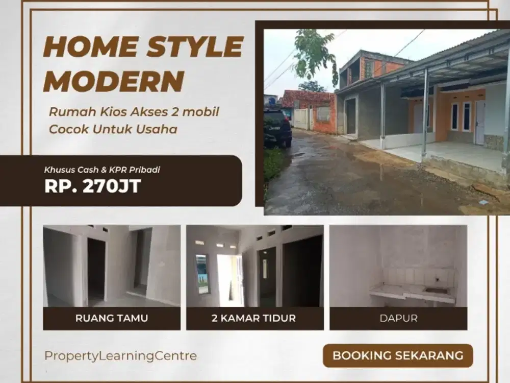 Rumah Kios Akses 2 Mobil pinggir jalan usaha laris manis