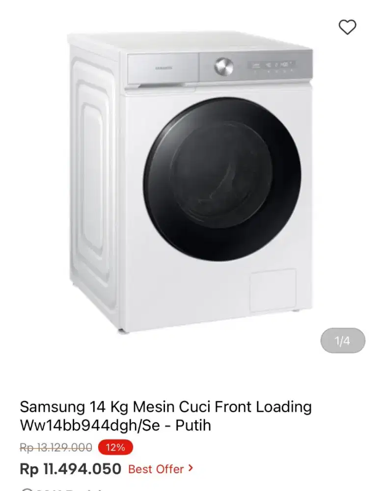 MESIN CUCI SAMSJNG 14KG FRONT LOADING WW14BB94DGH/SE