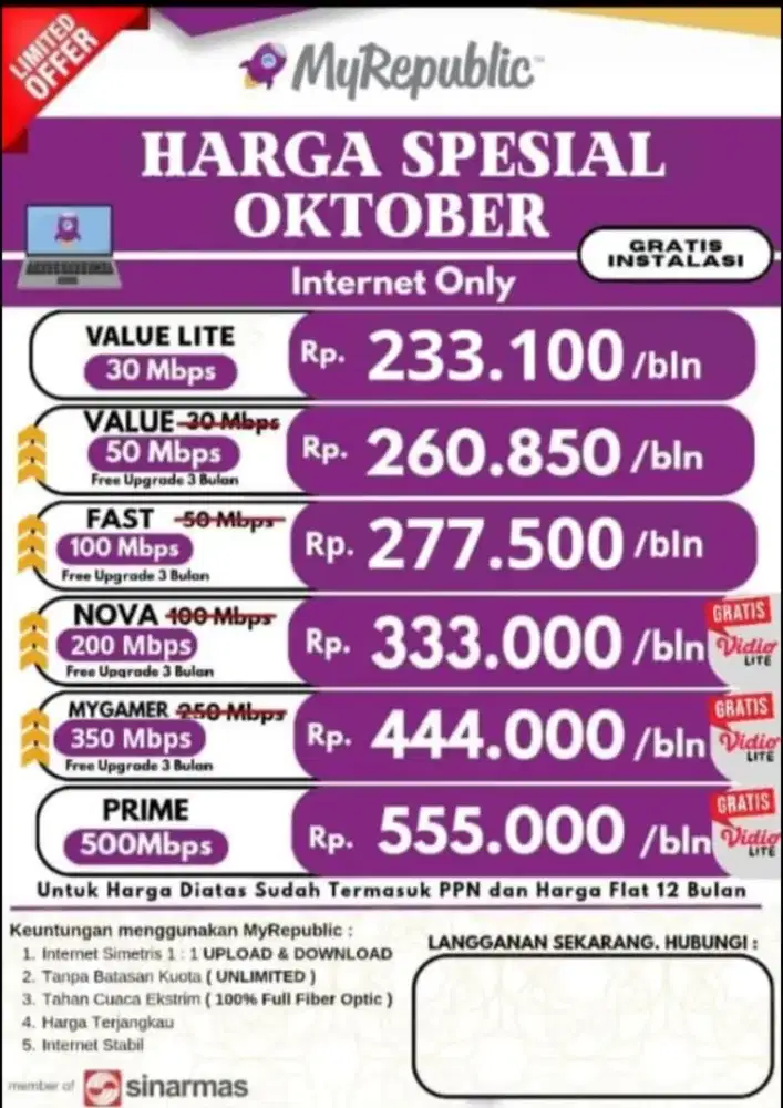 Promo Myrepublic November