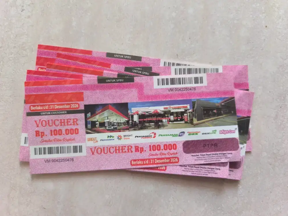 Voucher bbm 100 rb sejumlah 1 jt