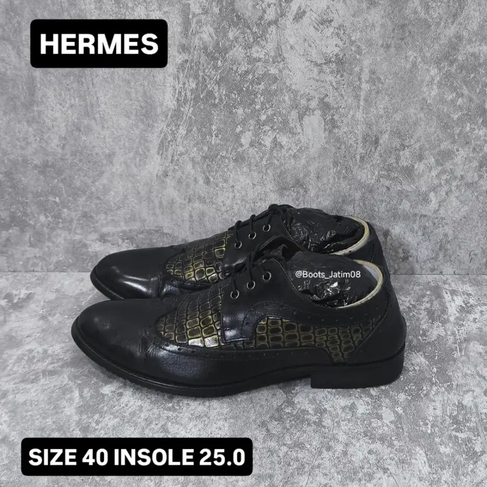 Hermes Wingtip Leather Shoes