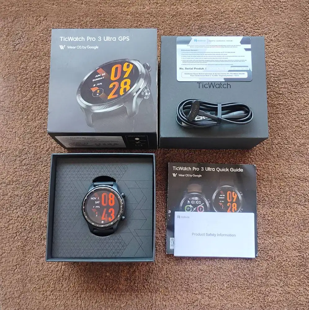 TicWatch Pro 3 Ultra GPS WearOS fullset mulus original