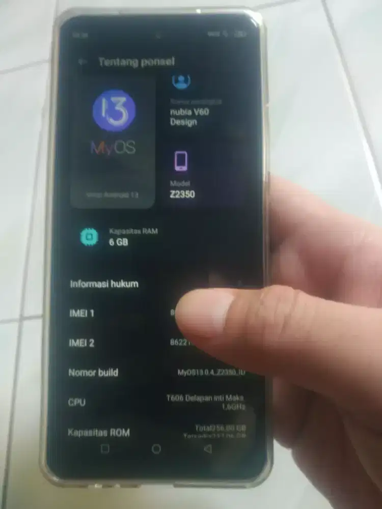 Zte nubia v60 design ram 6/256 mulus fullset