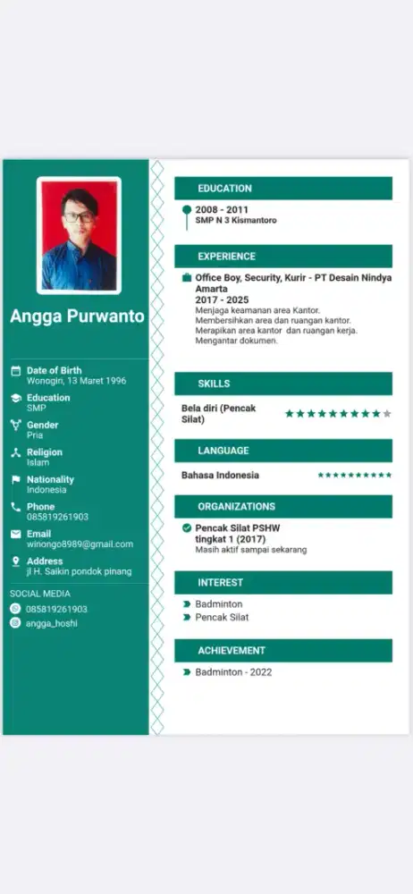 Loker office boy (OB), Klining servis, Kurir