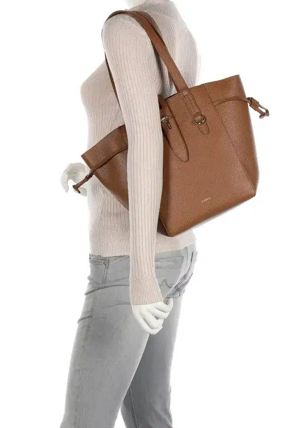 FURLA Net M Tote Leather Cognac
