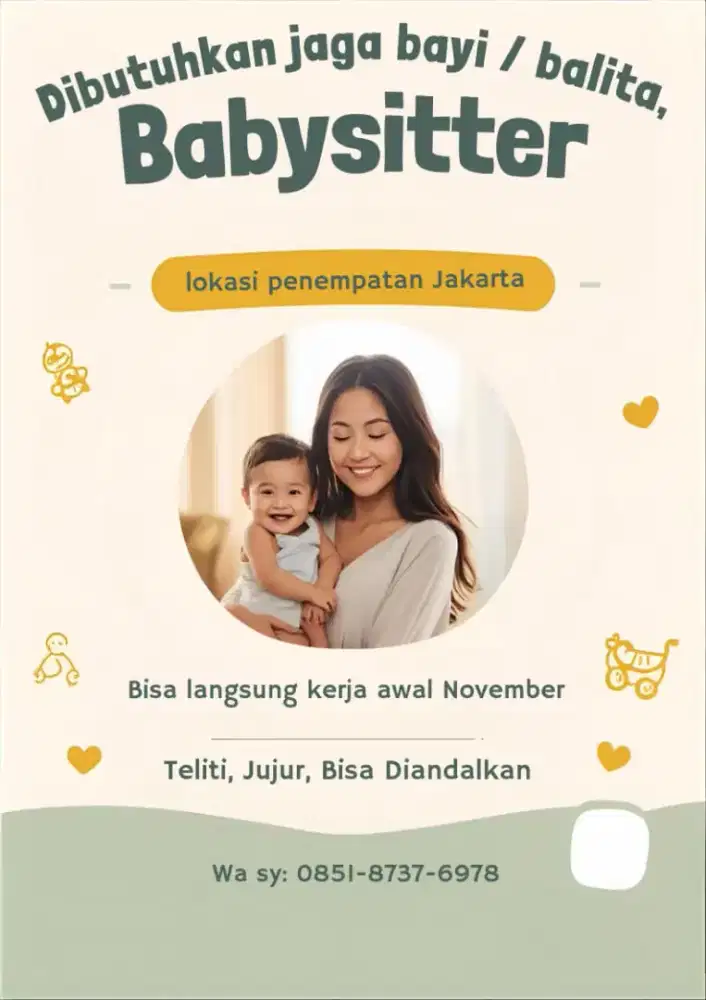Babysitter Jakarta Dibutuhkan Segera – Fasilitas Lengkap!