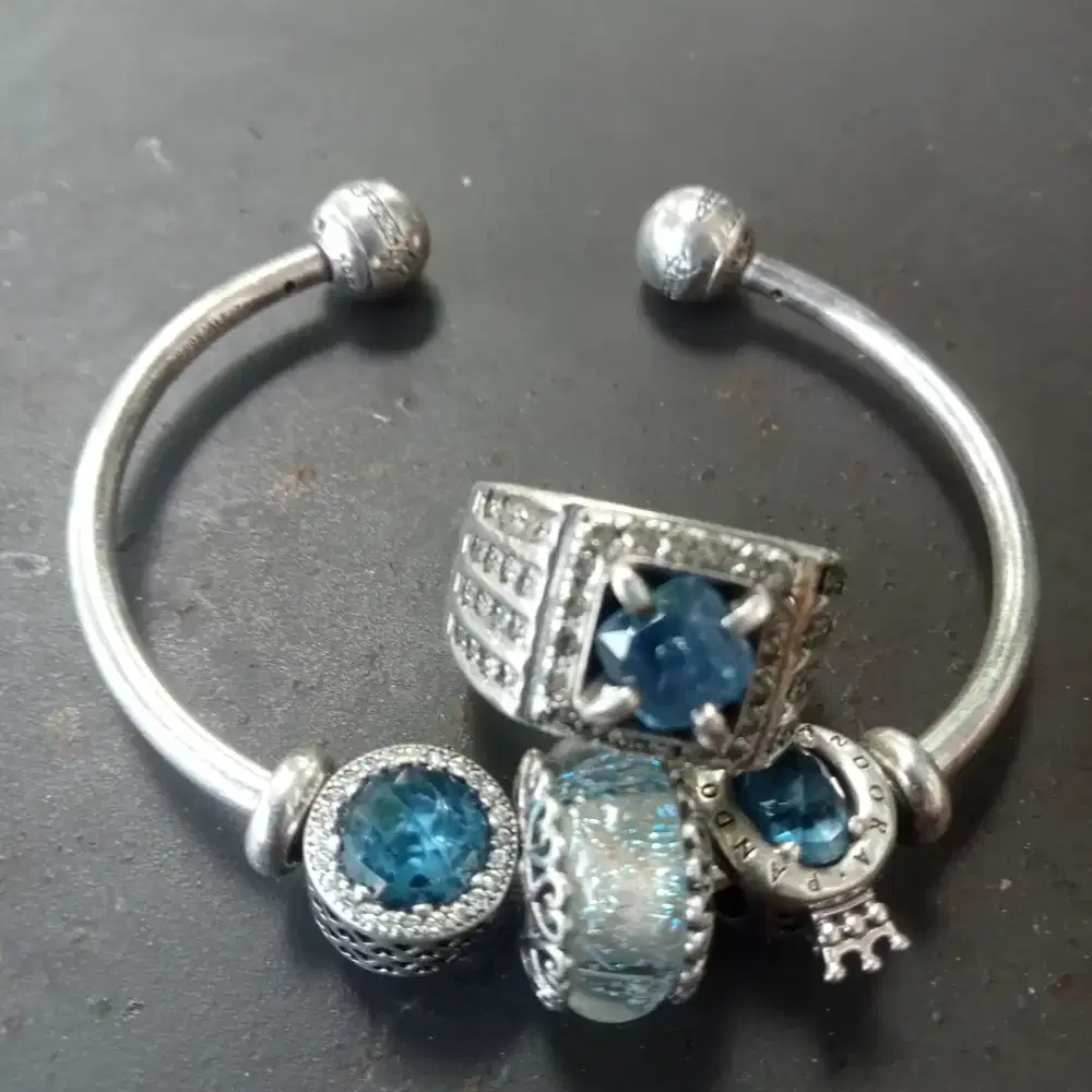 Permata cincin blue safir est srilangka vs gelang perak pandora