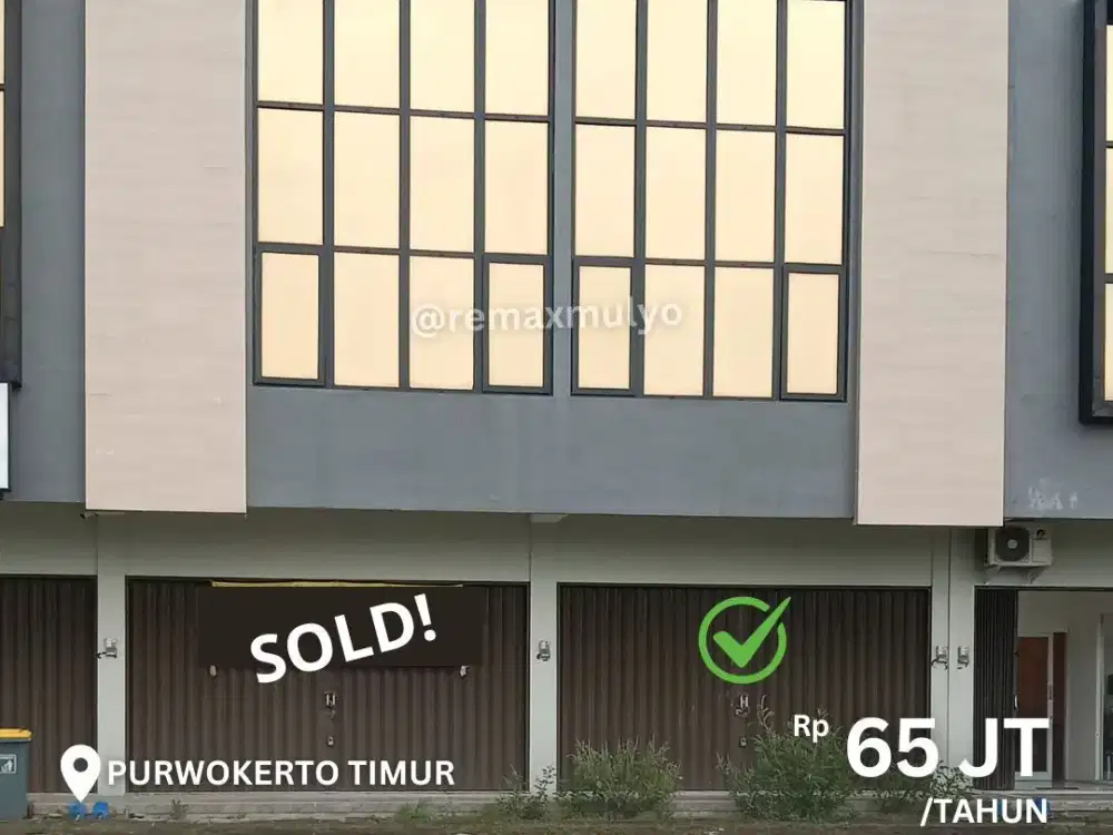 Disewakan Ruko 2 Lantai Lokasi Strategis Pusat Kota Purwokerto