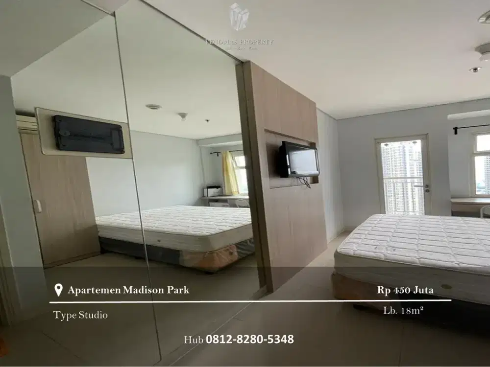 Dijual Apartement Madison Park Type Studio Full Furnished