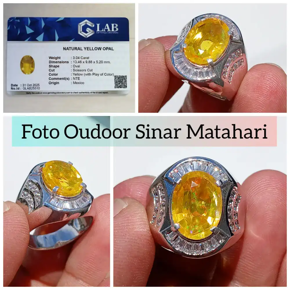 Yellow Opal Kalimaya Cuting 3.04cts Top Kristal Material