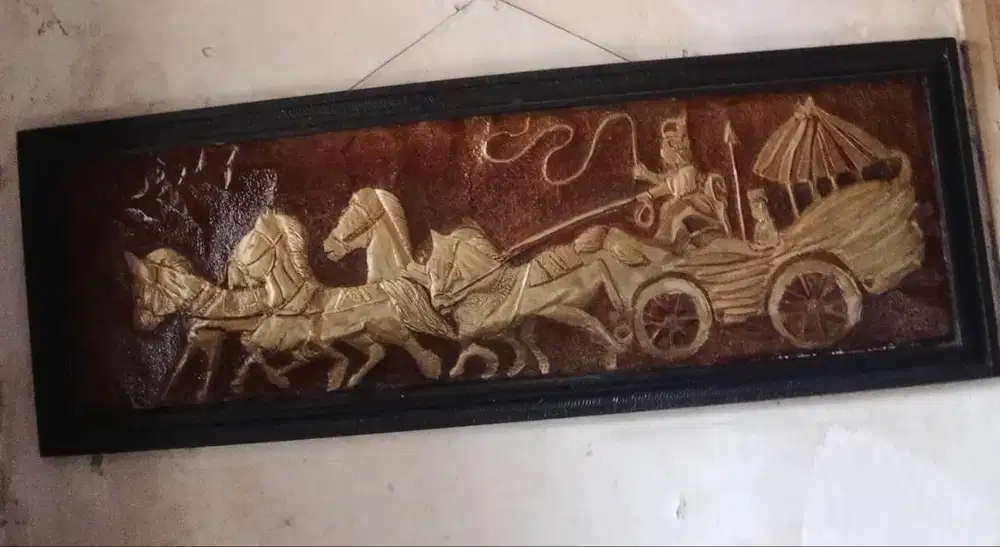 Lukisan Timbul Bahan : Campuran Seng,Tembaga.Uk P 110 cm x  L60 cm