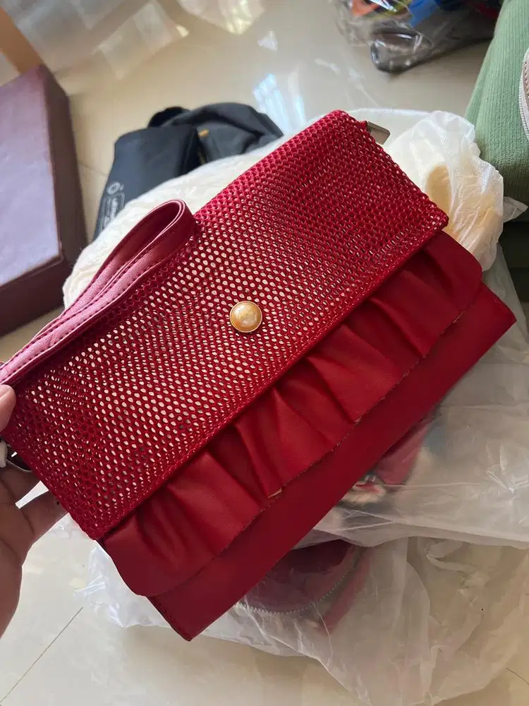 Jual cepat tas undangan merah