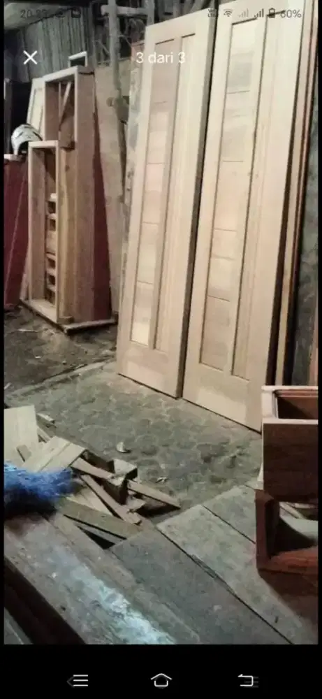 Pintu 2 nya ready dari kayu bekas Meranti oven berkualitas