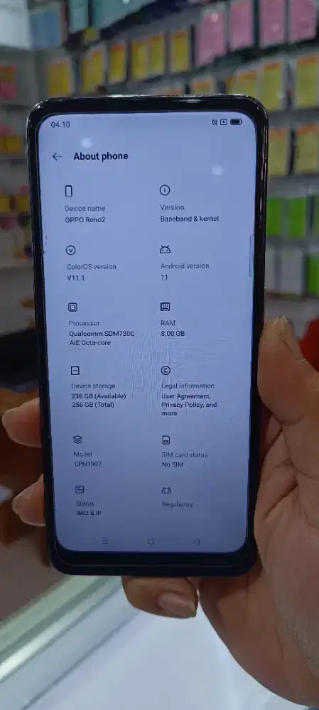 Oppo Reno 2 - 8/256 Gb second fullset lengkap