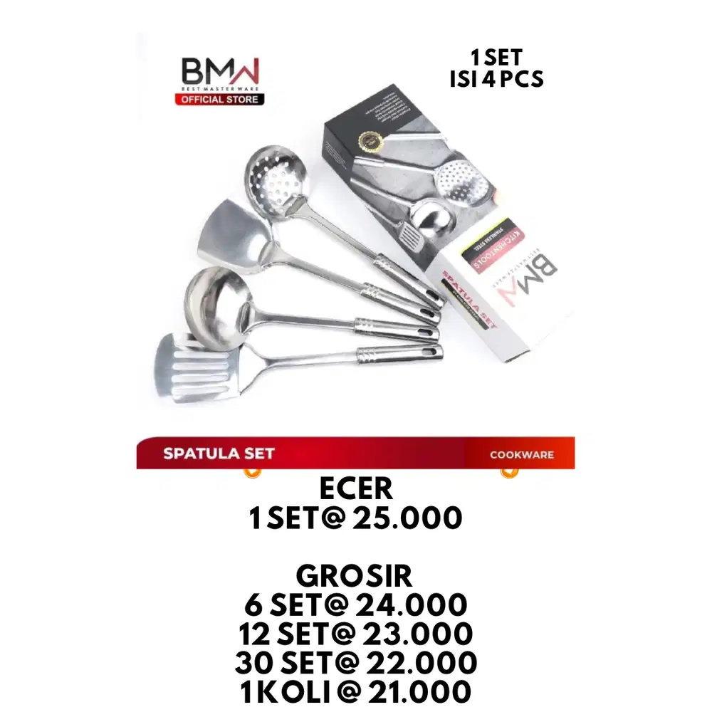 Spatula Stainless Steel Sodet Set Penggorengan Sutil Kitchen Tools