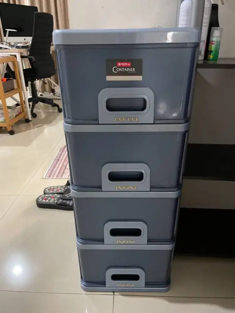 Lemari Laci Rak Excel Abu-Abu Tinggi 84cm Merek Lion Star Asli