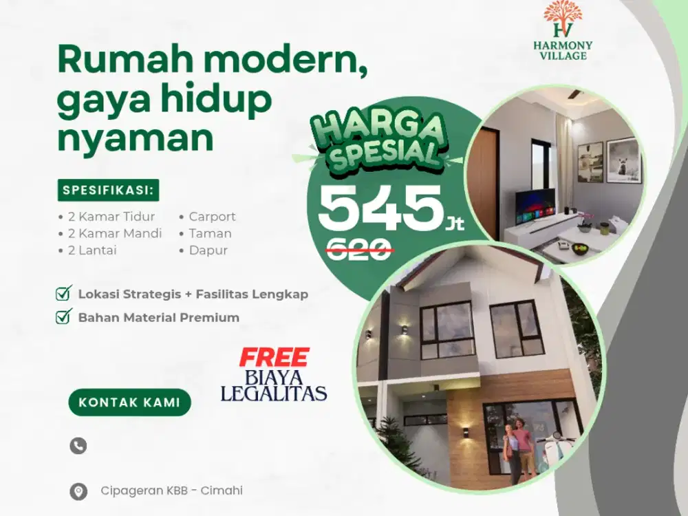 Cuman Di Harmony Village Aja Rumah 2 Lantai Di Harga 500Jt-an Aja!
