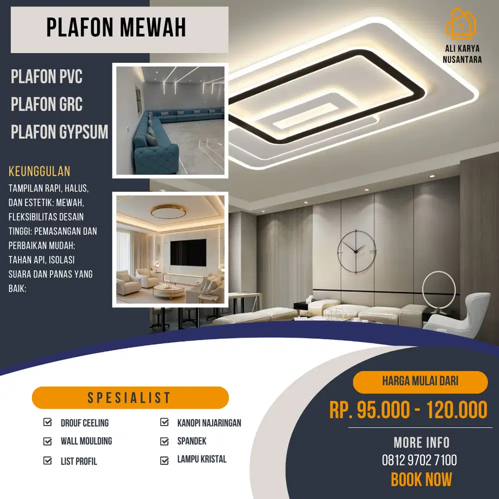 Jasa Pasang Plafon Gypsum Jakarta Selatan