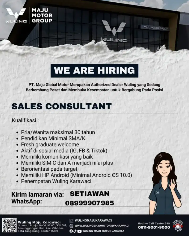 Lowongan Kerja Salesman dan Salesgirl Mobil