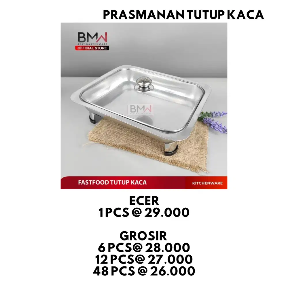 empat Prasmanan wadah lauk sayur Fast Food Tutup Kaca hidangan