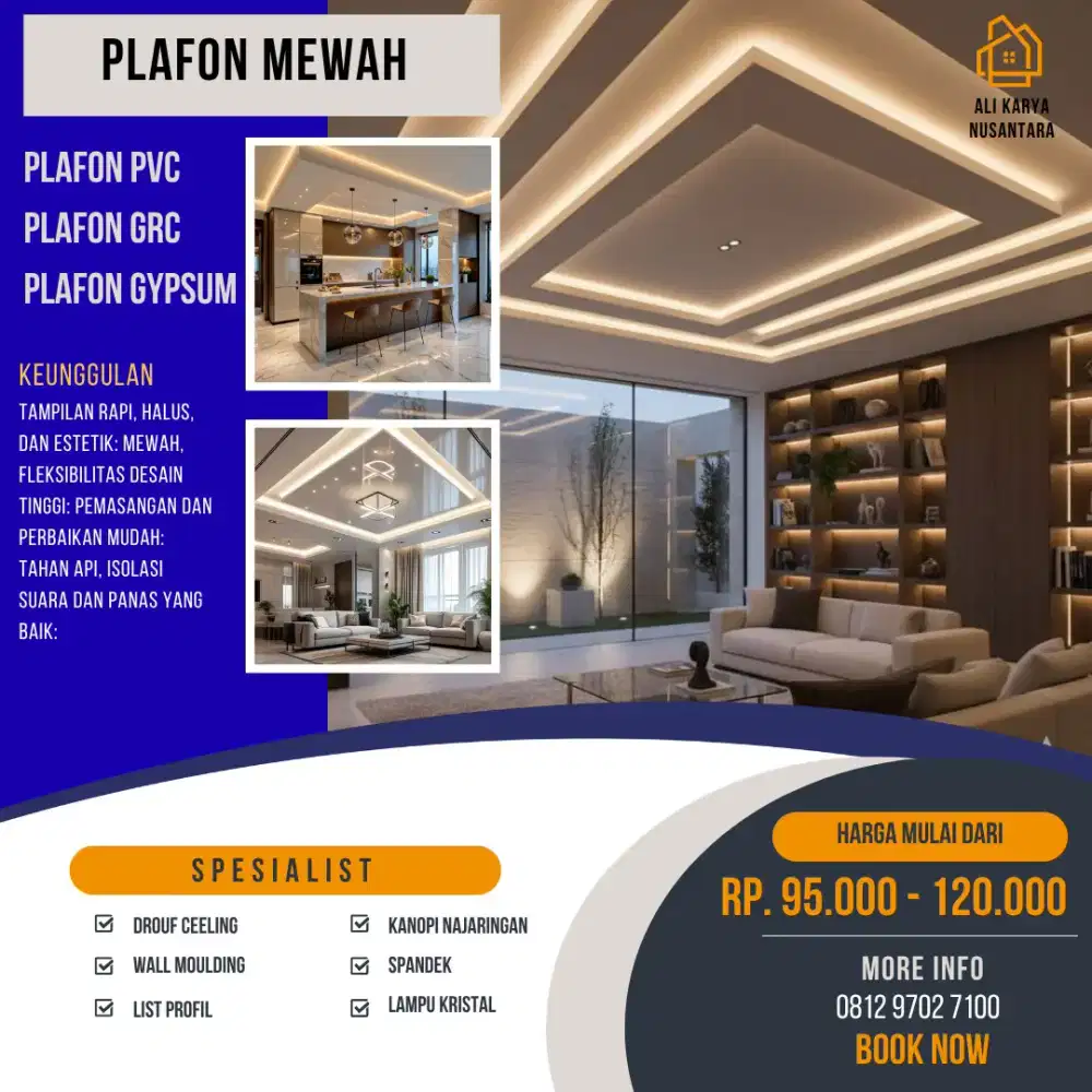 Jasa Pasang Plafon Gypsum Tangerang