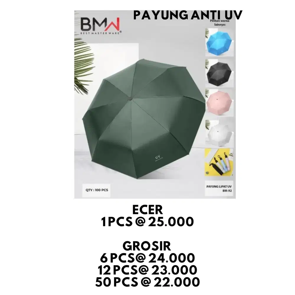 Payung Lipat Manual Anti UV Sinar Matahari dan Hujan