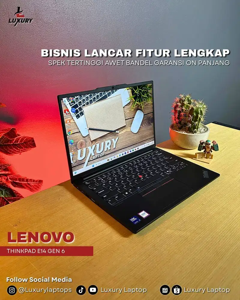LAPTOP LENOVO THINKPAD E14 GEN 6 SLIM CORE ULTRA 5 125U RAM SSD MURAH