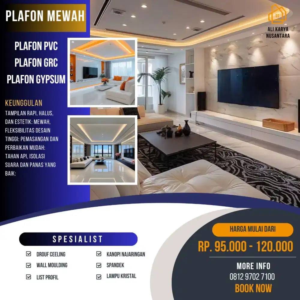 Jasa Pasang Plafon Gypsum Cikarang
